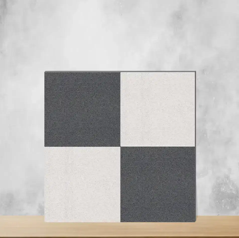 Vitrified Dark Neo Black Geometric & Abstracts Matt Square Tiles TL-3637-B (16x16 inch | 12 mm)-0