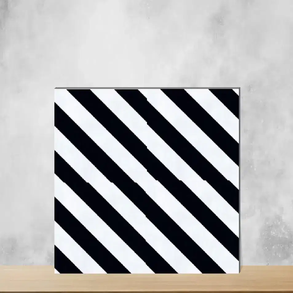 Vitrified Zebra White Geometric & Abstracts Matt Square Tiles TL-3355 (16x16 inch | 12 mm)-0