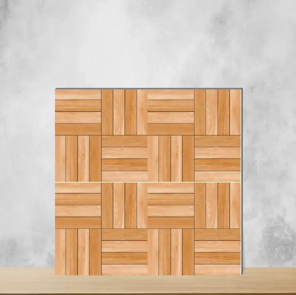 Vitrified Earth Brown Wooden Effect Matt Square Tiles TL-3527 (16x16 inch | 12 mm)-0