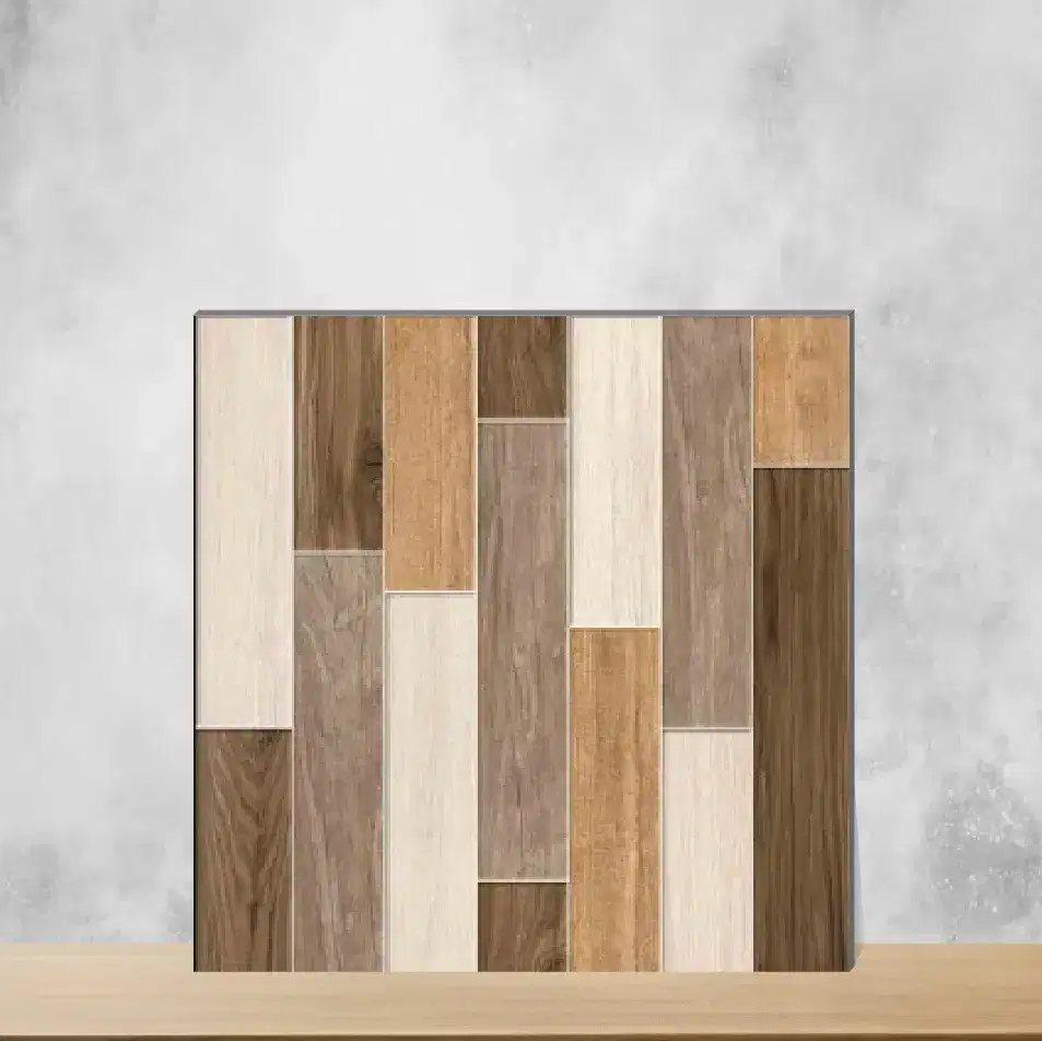 Vitrified Beaver Brown Punch Textures Matt Square Tiles TL-3607 (2x2 feet | 9.5 mm)-0