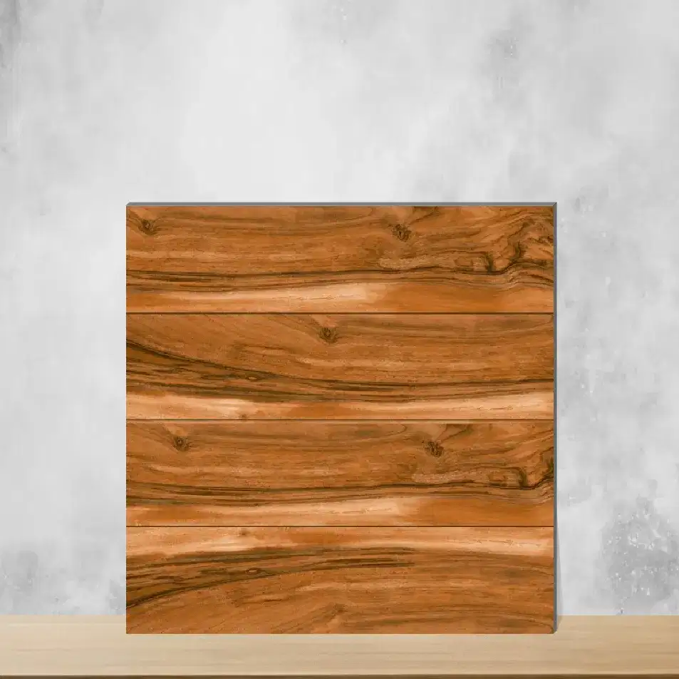 Vitrified Brown Wine Wooden Effect Matt Square Tiles TL-3638 (2x2 feet | 9.5 mm)-0