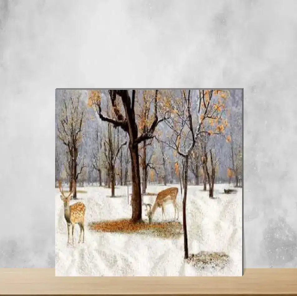 Snow White & Brown Highlighter Tiles Rectangular Tiles TL-3752-D (18x12 inch | 6 mm)-0