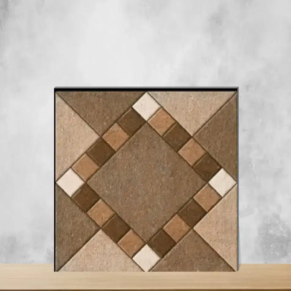 Vitrified Raw Umber Marbles & Stones Matt Square Tiles TL-4049 (16x16 inch | 12 mm)-0