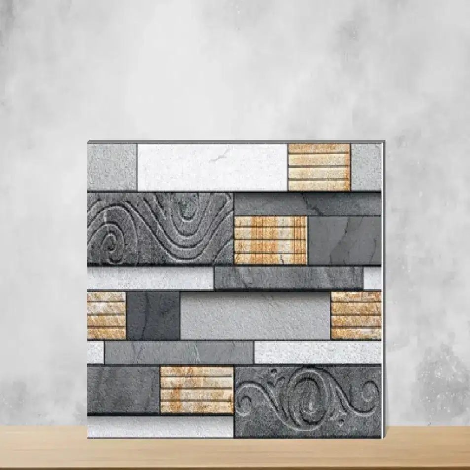 Ceramic Davys Grey Elevation Stone Matt Rectangular Tiles TL-4269 (12x18 inch | 8 mm)-0