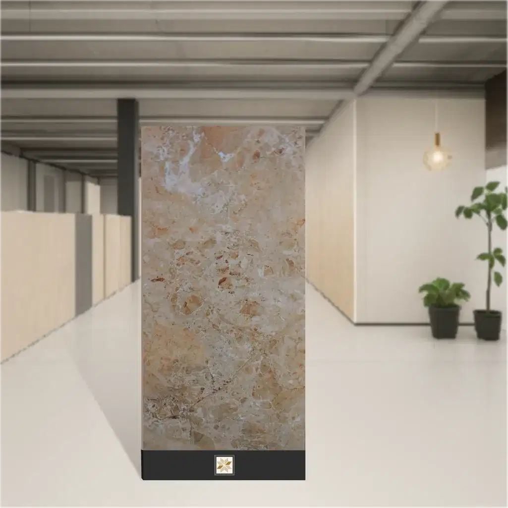 Vitrified Ivory Dream Marbles & Stones Glossy Rectangular Tiles TL-4464 (4x2 feet | 9 mm)-0