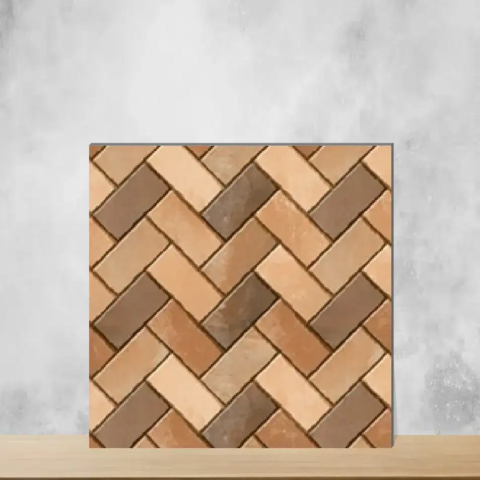 Vitrified Sepia Thread Punch Textures Matt Square Tiles TL-4631 (16x16 inch | 12 mm)-0