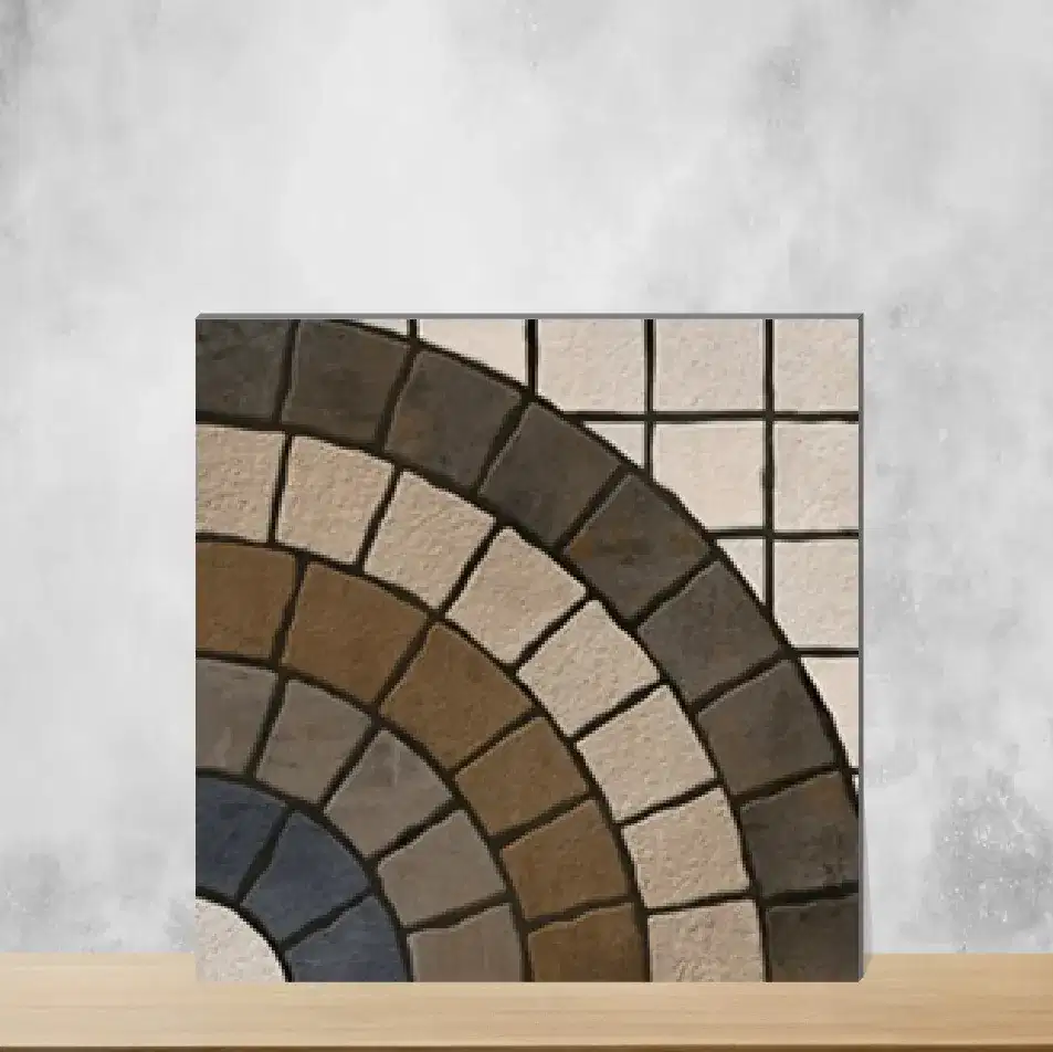 Vitrified Umber Echo Punch Textures Matt Square Tiles TL-4633 (16x16 inch | 12 mm)-0