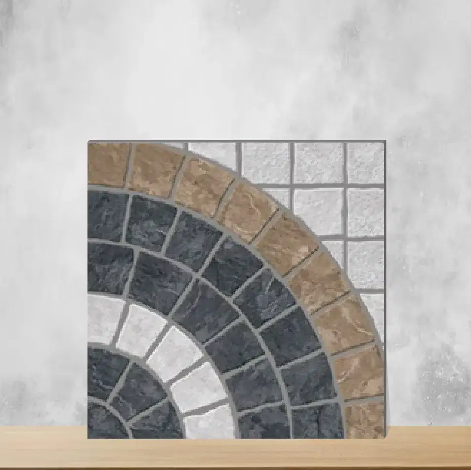 Vitrified Espresso Veil Punch Textures Matt Square Tiles TL-4636 (16x16 inch | 12 mm)-0