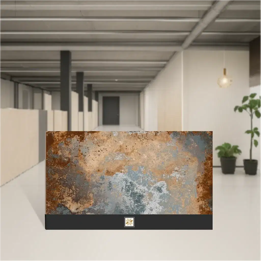 Ferro Rust Metallic Finish Matt Rectangular Tiles TL-4849-B (4x2 feet | 9 mm)-0