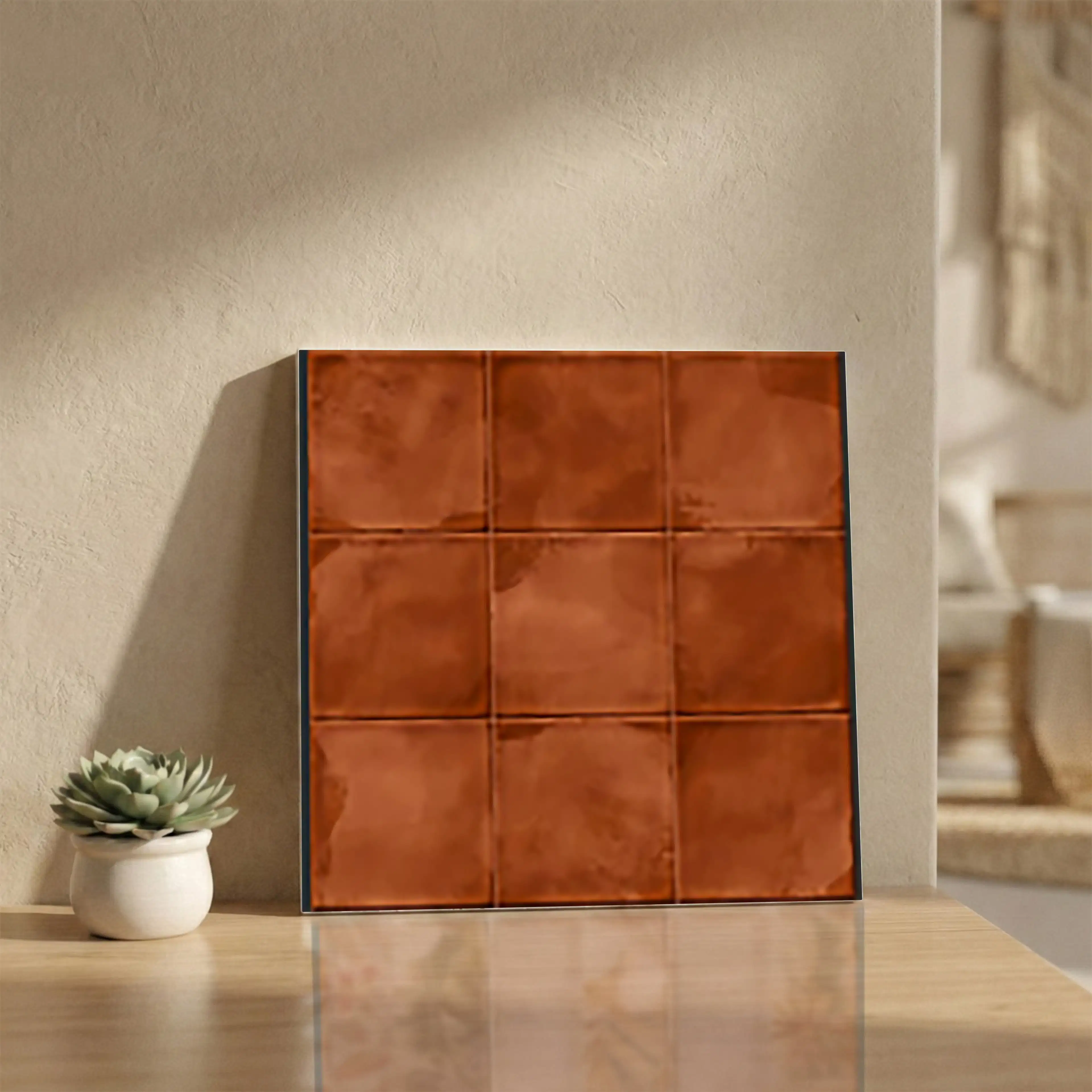 Horizon Carmine Decor 1 Glossy Patterned 1x1 ft 10mm Tile | TL-52696-A-0