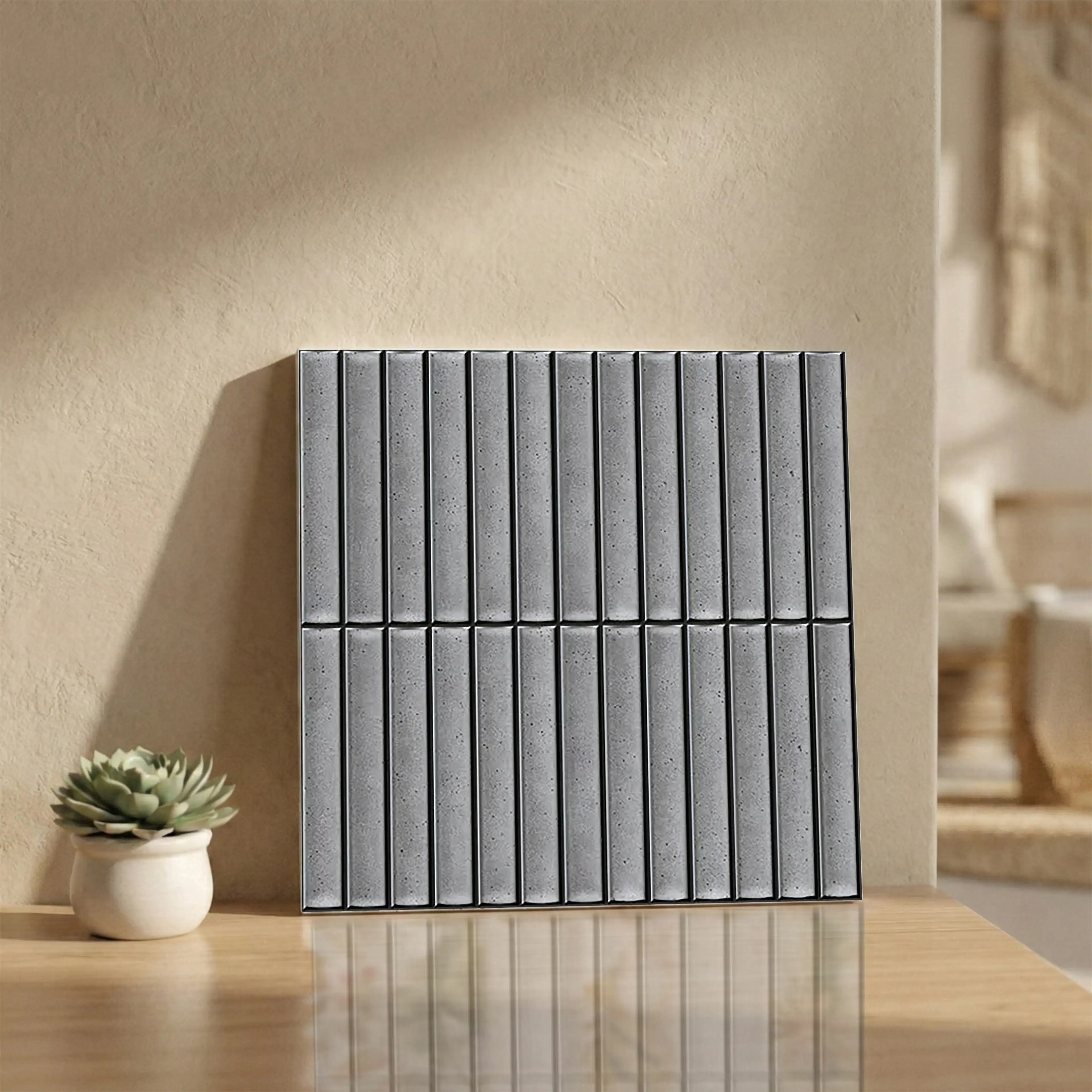 Drift Grey Glue Decor Glue Finish Patterned 1x1 ft 10mm Tile | TL-52699-B-0