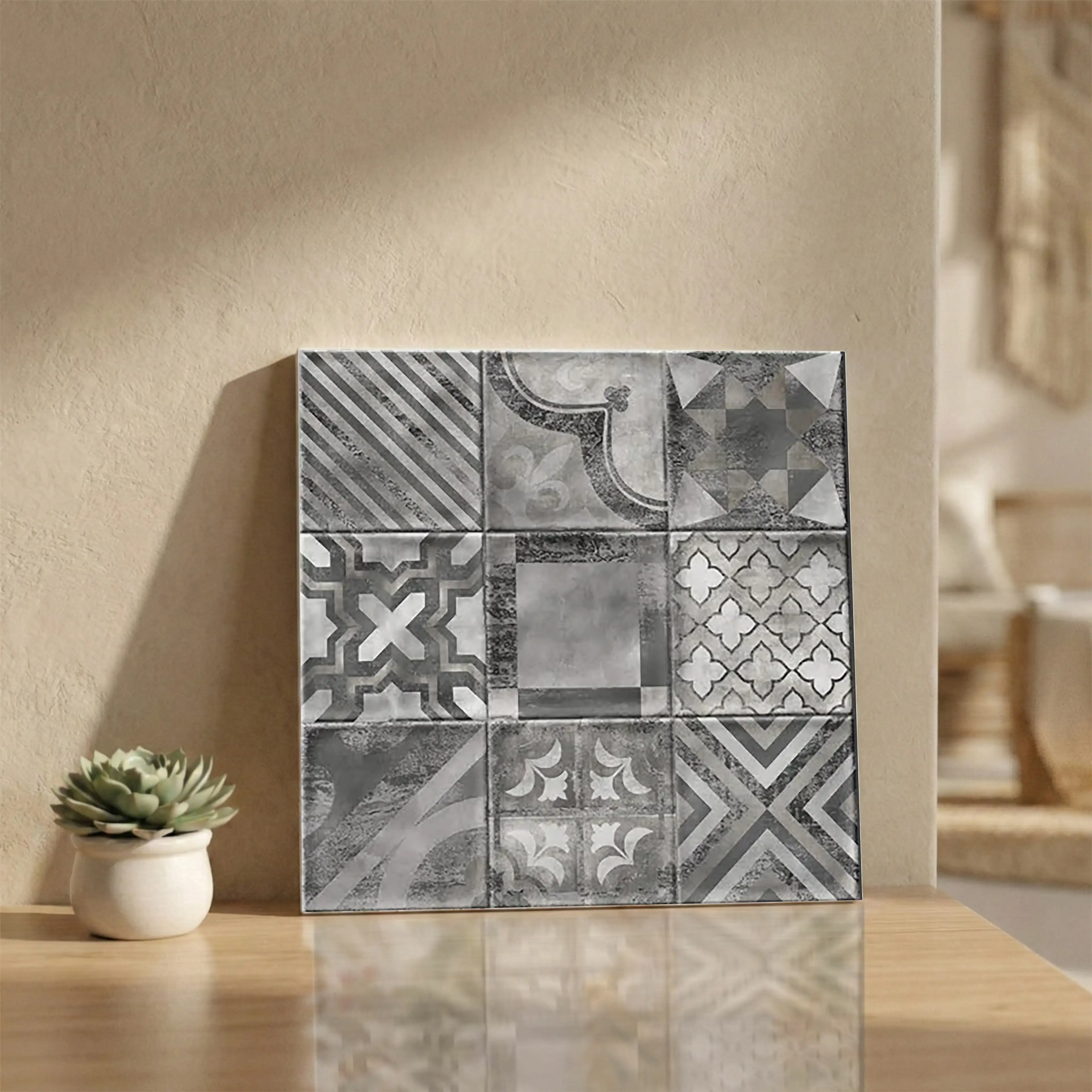 Haven Glue Decor 12 Glue Finish Patterned 1x1 ft 10mm Tile | TL-52704-E-0