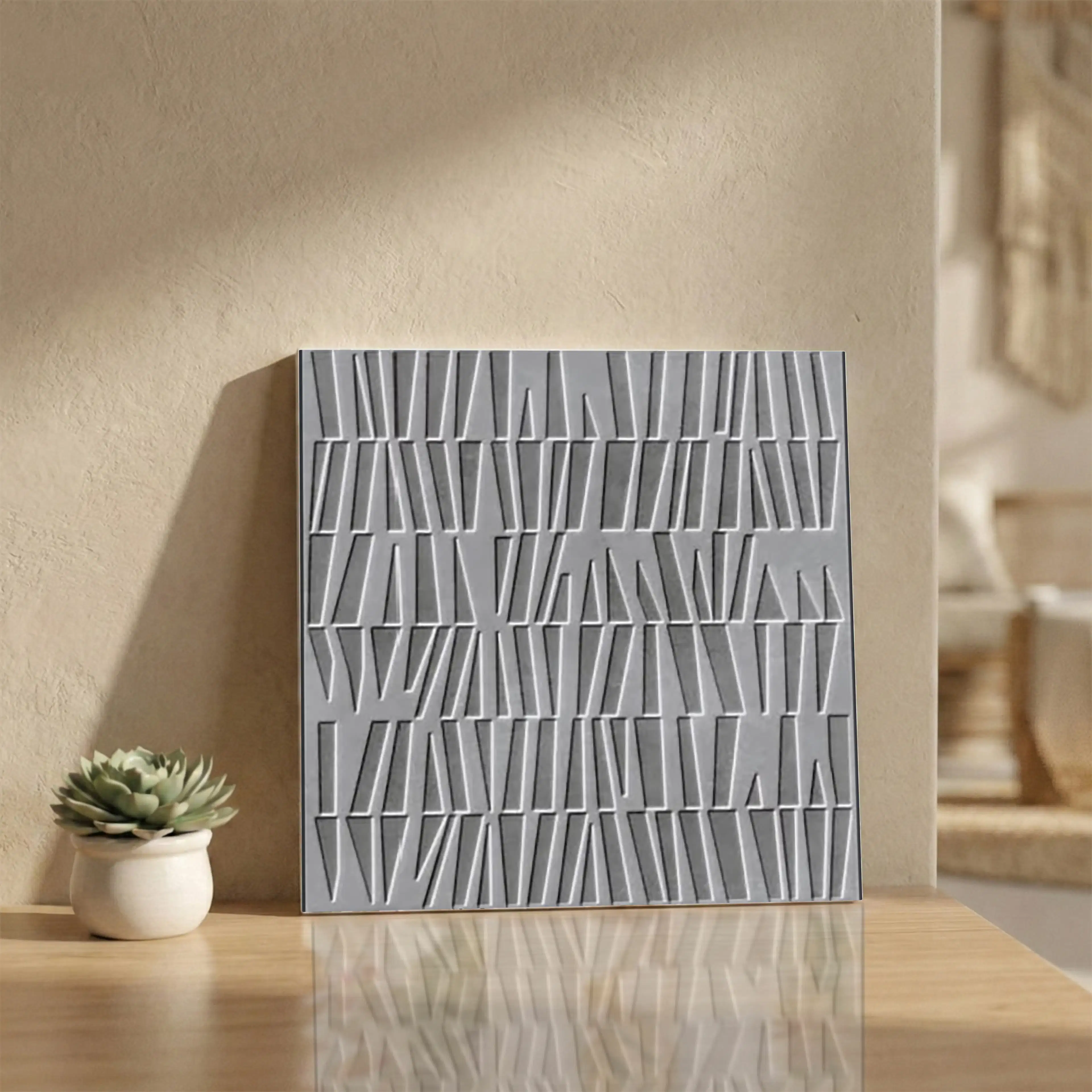 Reef Grey Glue Finish Patterned 1x1 ft 10mm Tile | TL-52711-B-0