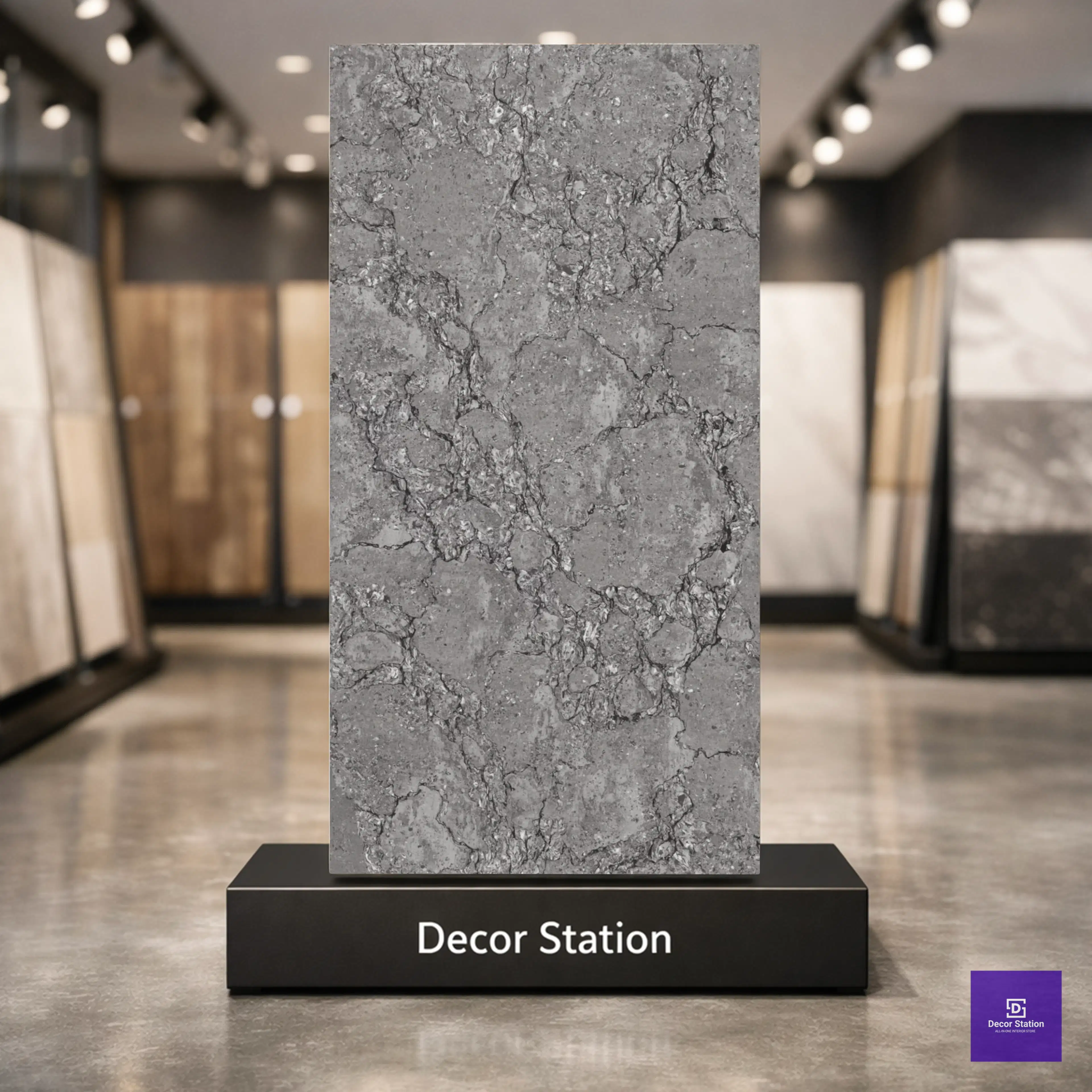 Pandora Grey Marble Look High Gloss 2.62x5.25 ft 9.5mm tile | TL-52881-C-0