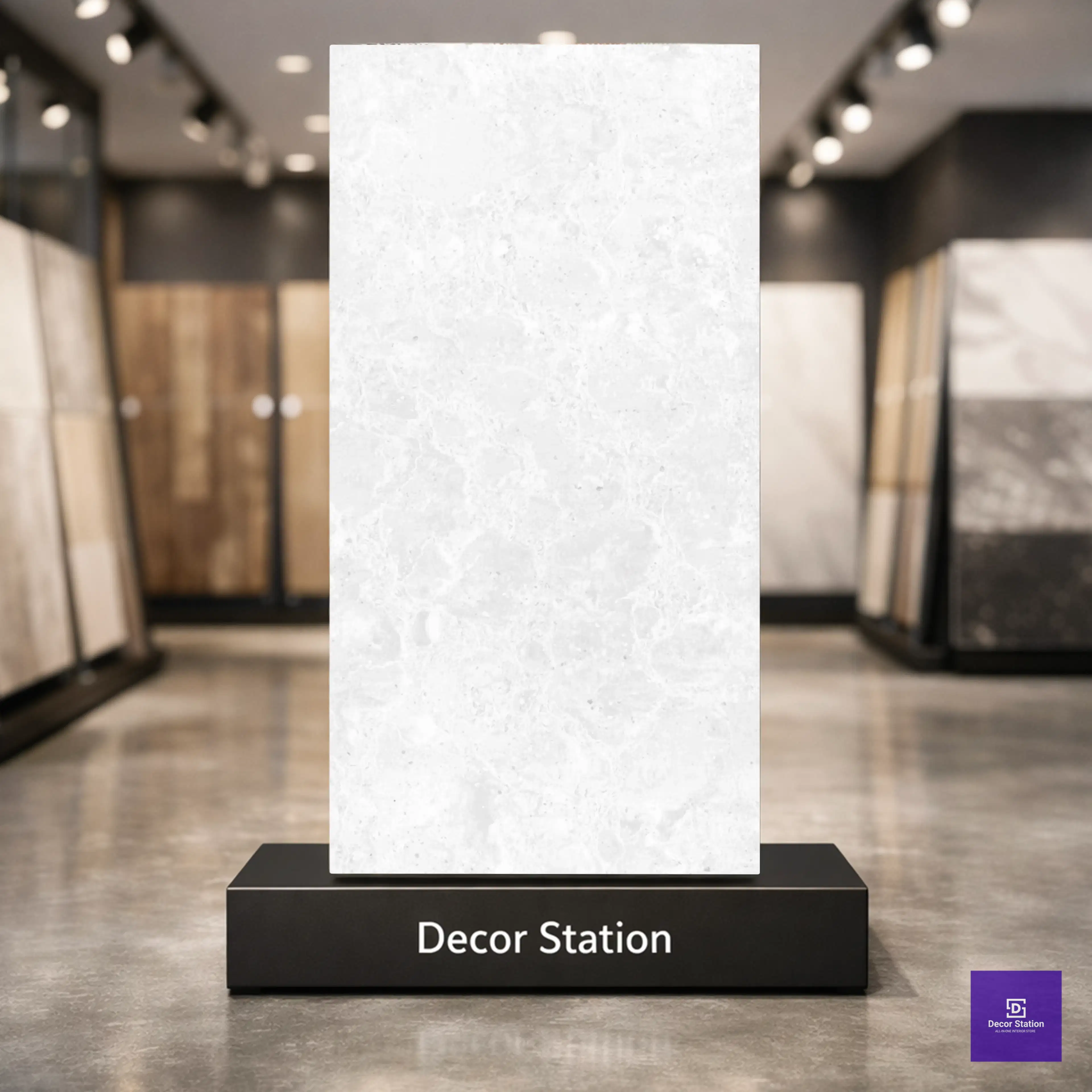 Phantom White Marble Look High Gloss 2.5x5 ft 9.5 mm tile | TL-52884-A-0