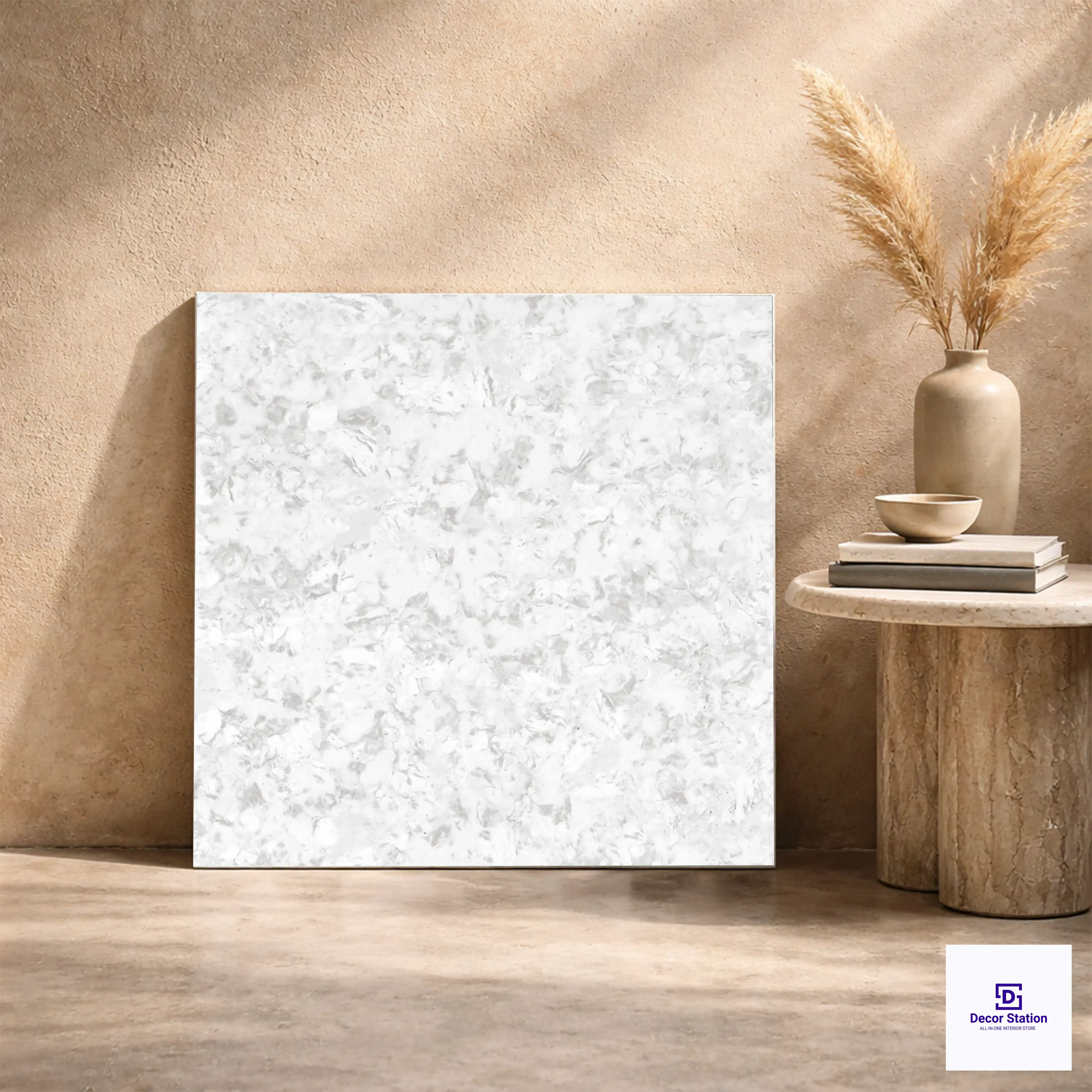 Dessert White High Gloss Double Charge 2x2 ft 9mm Tile | TL-53441-E-0