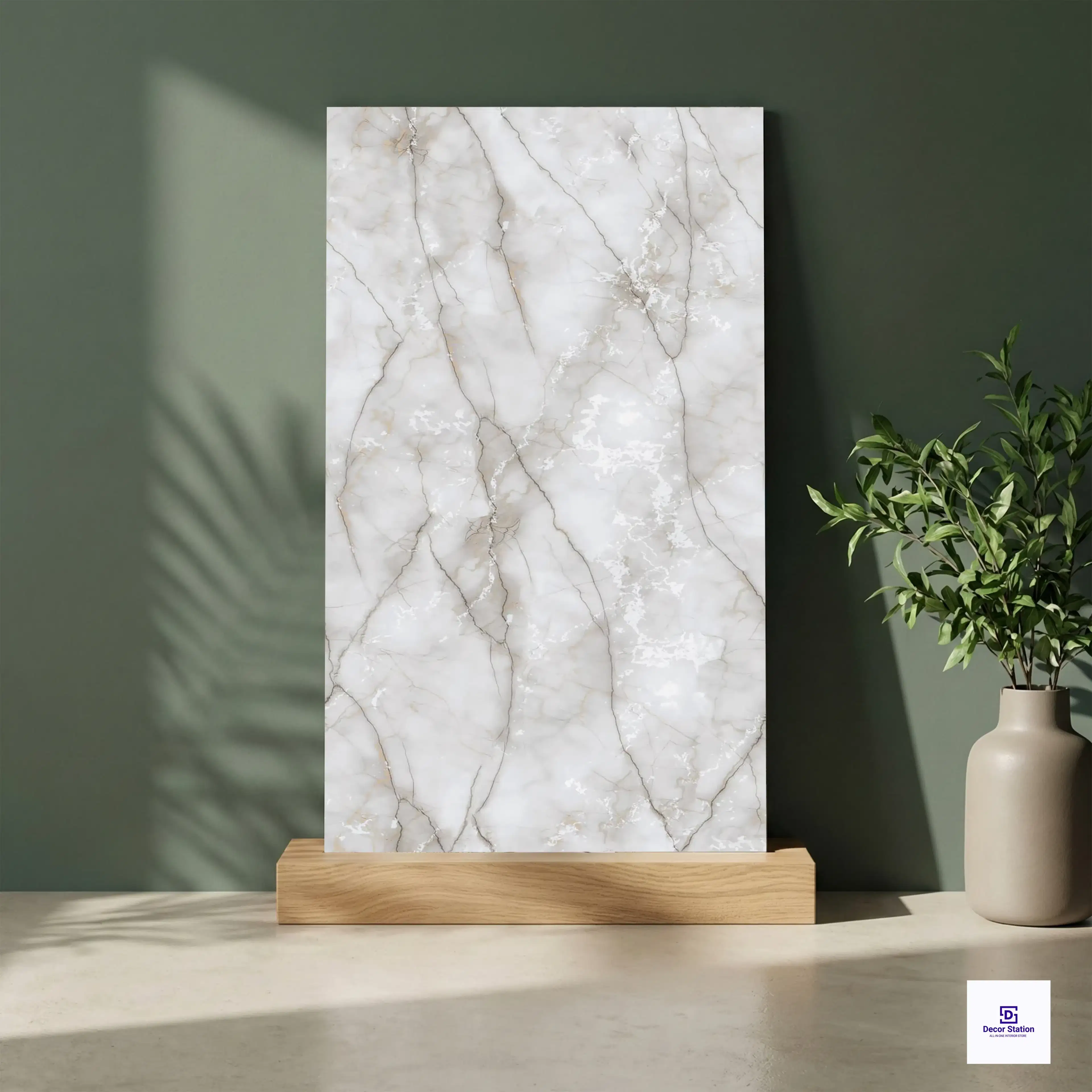 White Em wein white Glossy 2x4 ft 8.5mm Tile | TL-53482-A-0