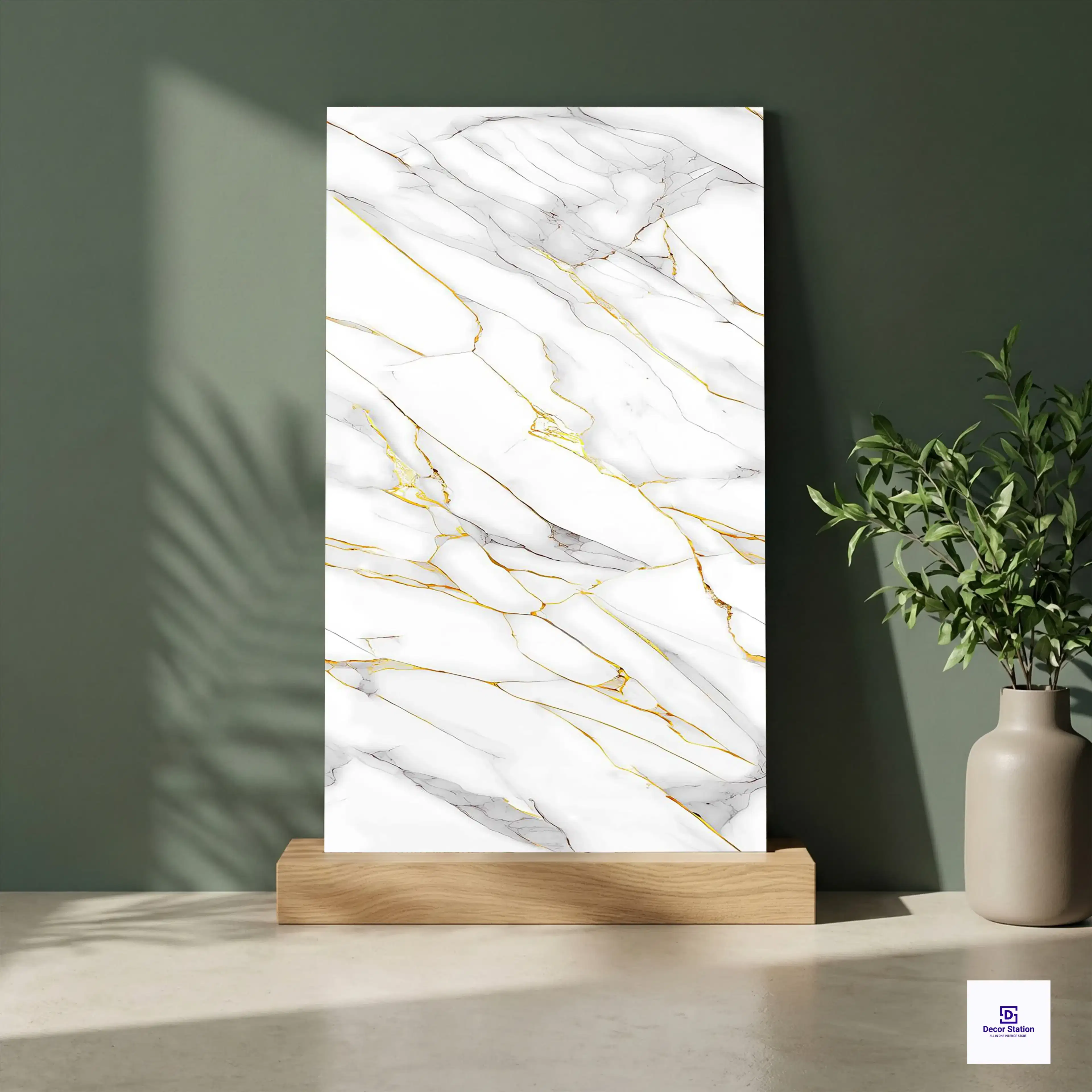 Grey Botanic grey gold Glossy 2x4 ft 8.5mm Tile | TL-53492-C-0