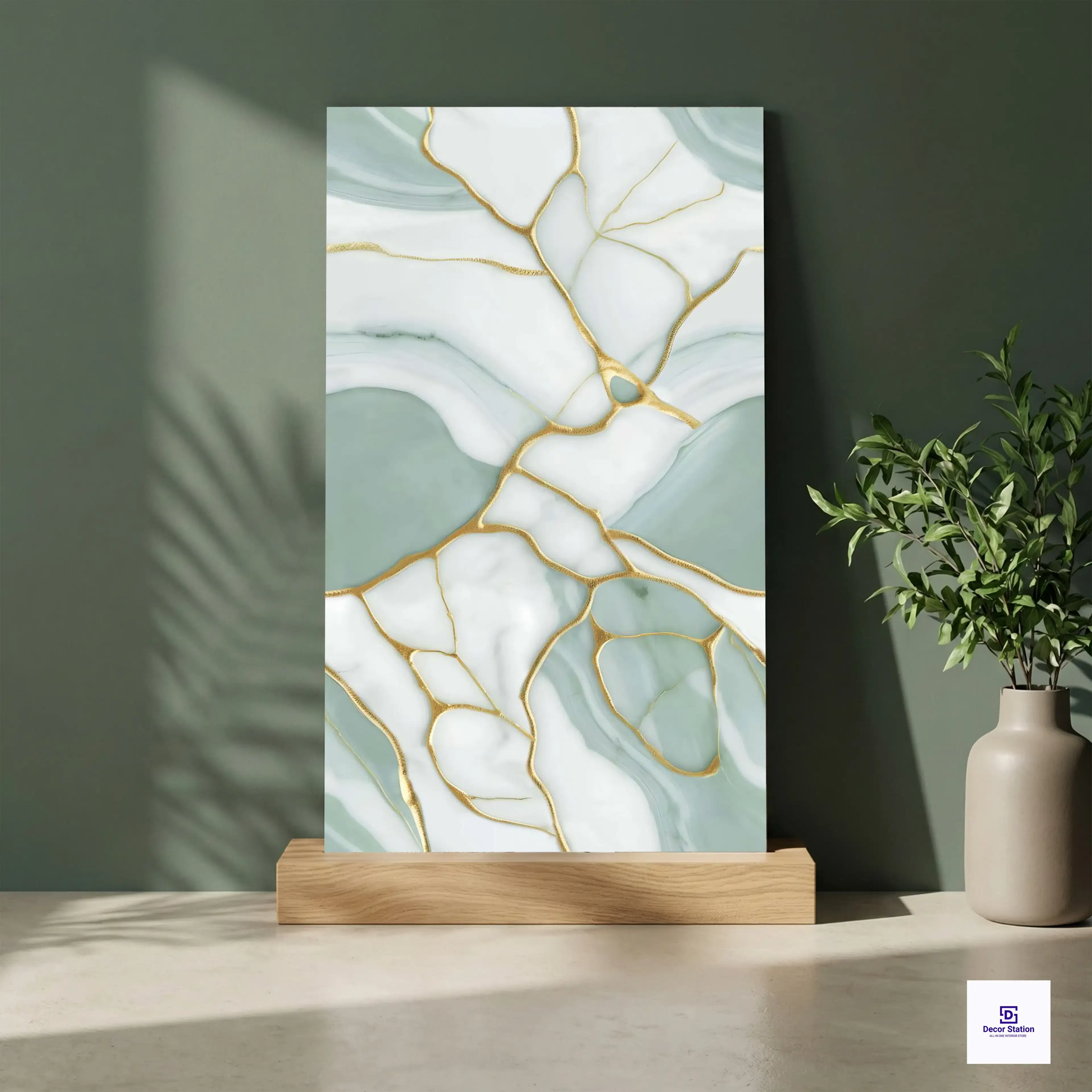 Green Botanic green gold Glossy 2x4 ft 8.5mm Tile | TL-53492-D-0