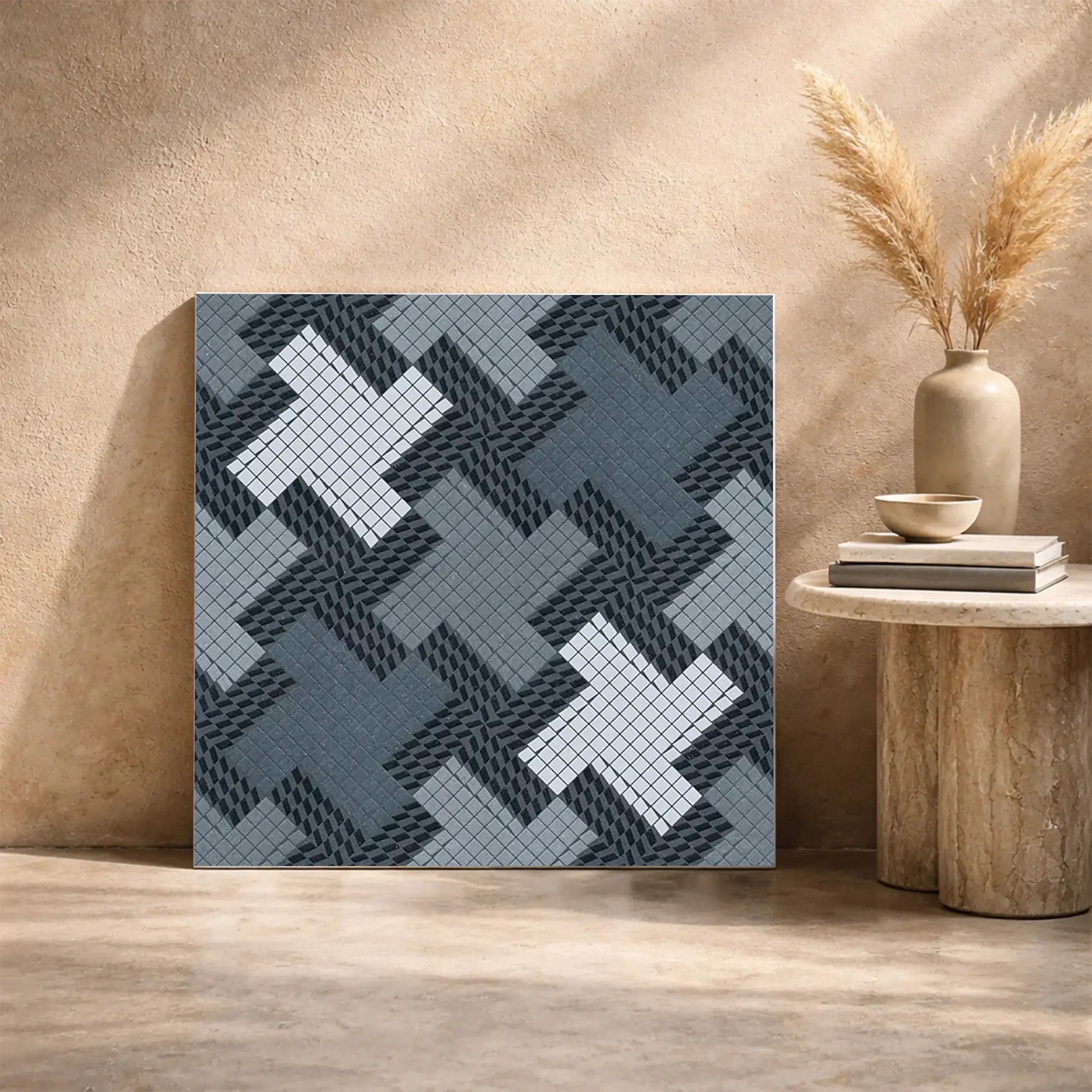 TEXAS 13 Geometric Pattern Outdoor 1.6x1.6 ft 11mm Parking Tile | TL-53529-A-0