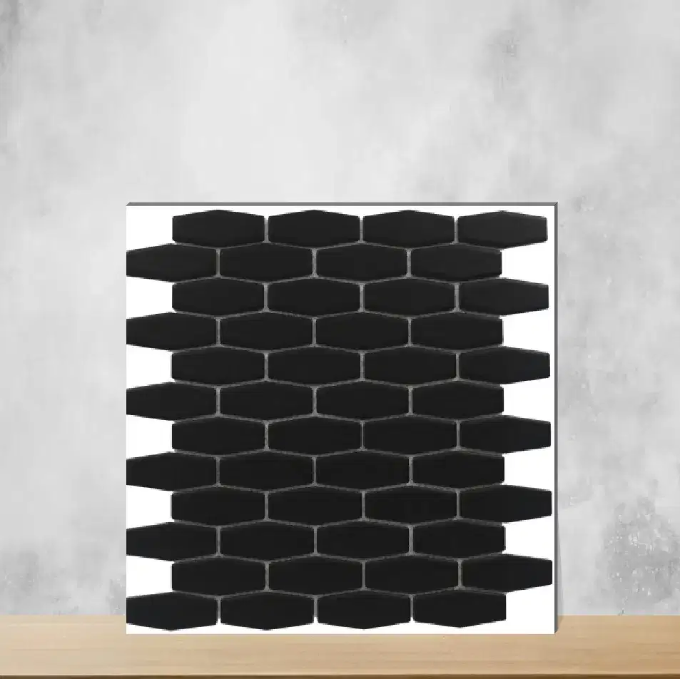 Diamond Hex Obsidian Jewel Matt Rectangular Tiles TL-590-E (12x12 inch | 8 mm)-0