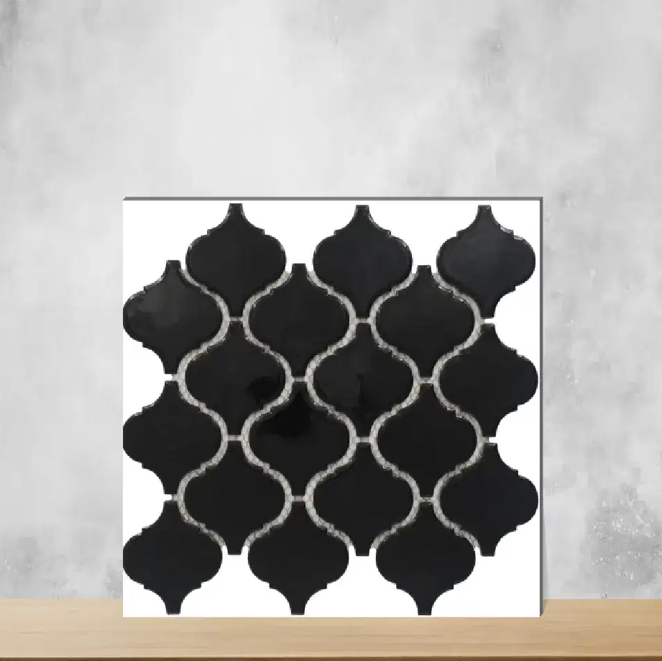 Lantern Beacon Black Glossy Rectangular Tiles TL-594-B (10x11 inch | 8 mm)-0