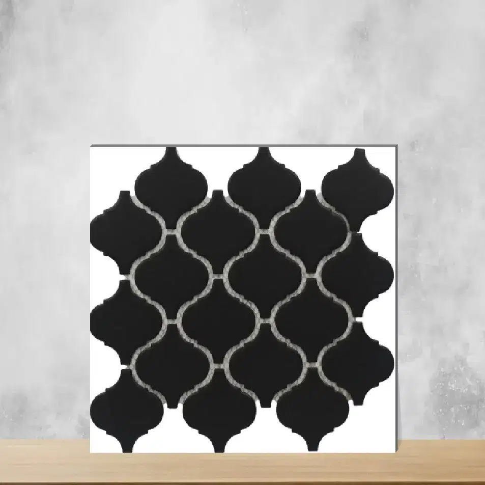 Lantern Beacon Black Matt Rectangular Tiles TL-594-C (10x11 inch | 8 mm)-0