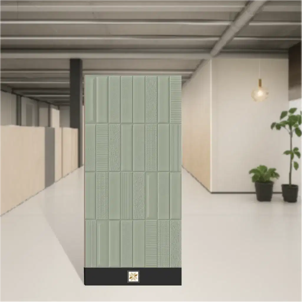 Vitrified Grigio Series Pattern 5 Geometric & Abstracts Matt Rectangular Tiles TL-6732-F (4x2 feet | 9 mm)-0