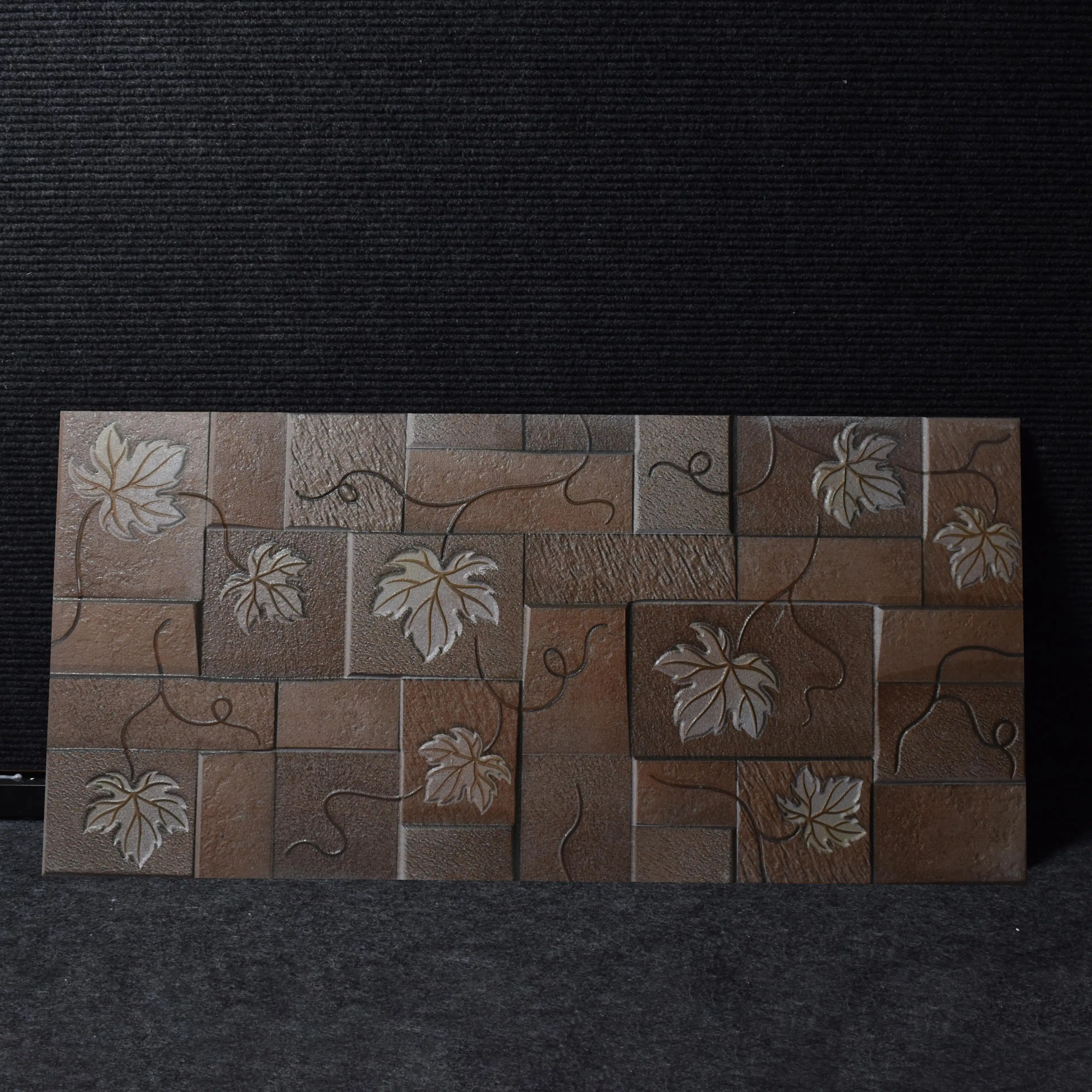 Terra Brown Elevation Stone Rectangular Tiles TL-7116-C (24x12 inch | 9 mm)-0