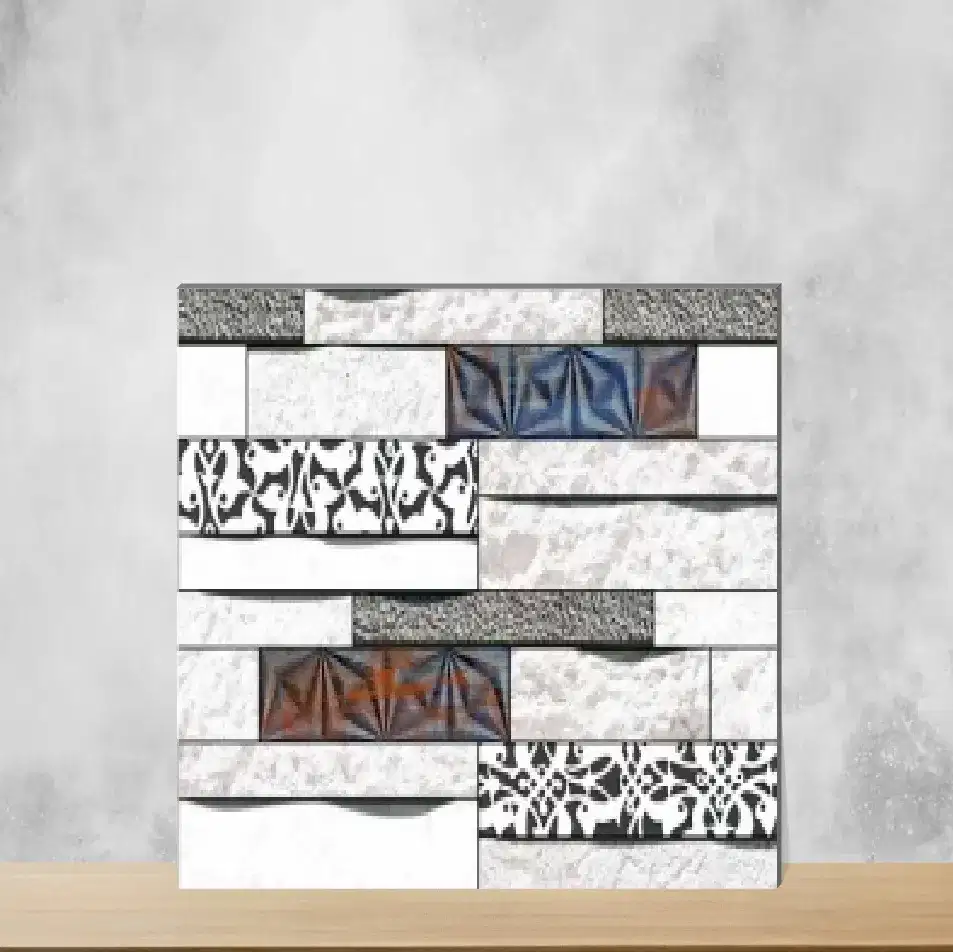 Ceramic Blitz Cubix Marbles & Stones Matt Rectangular Tiles TL-7125 (18x12 inch | 8 mm)-0