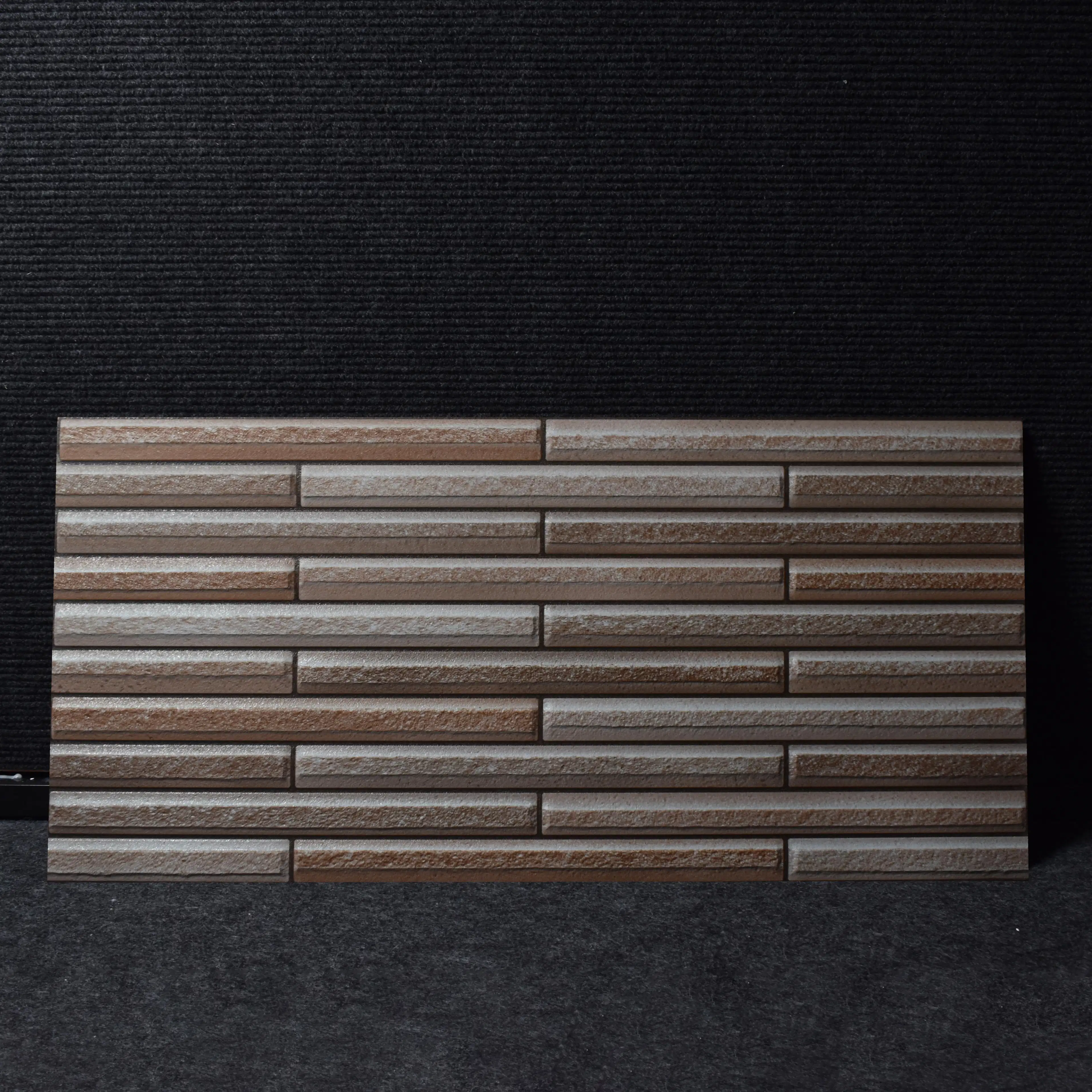 Latte Beige Elevation Stone Rectangular Tiles TL-7127-D (24x12 inch | 9 mm)-0