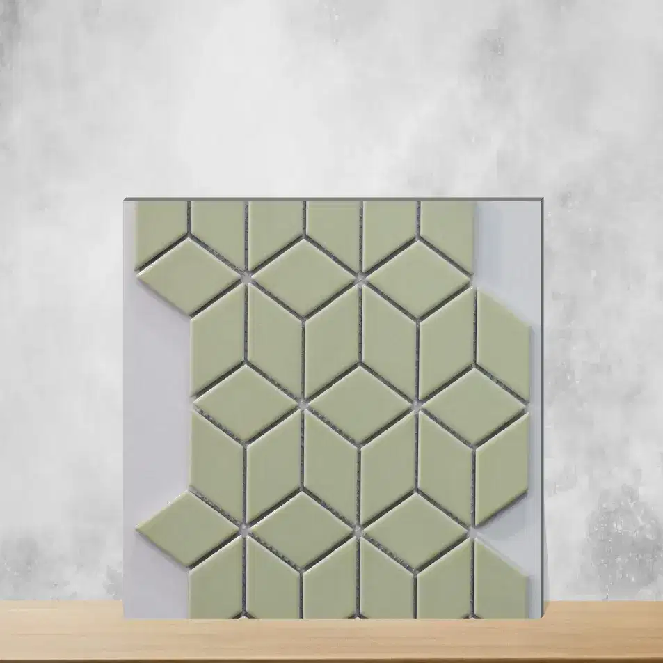 Classic Mint Cube Design Rectangular Tiles TL-7676 (11x12 inch | 6 mm)-0