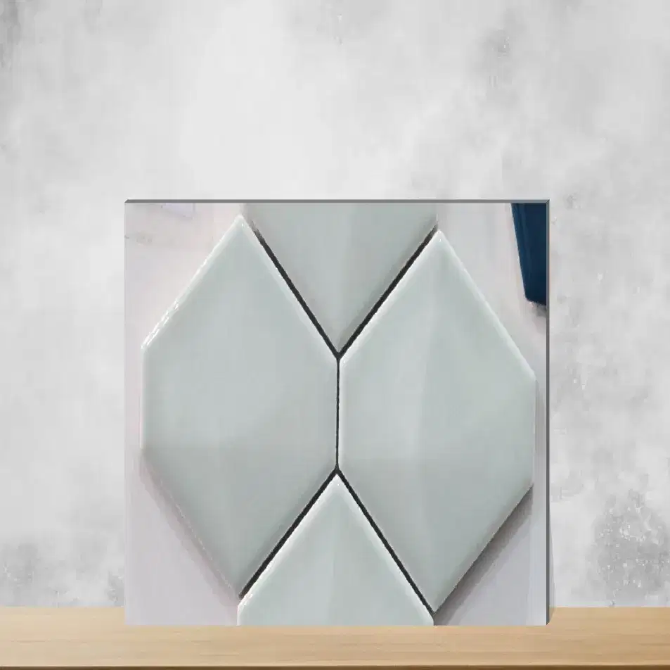 White Diamond Back Design Rectangular Tiles TL-7722-C (11x13 inch | 10 mm)-0