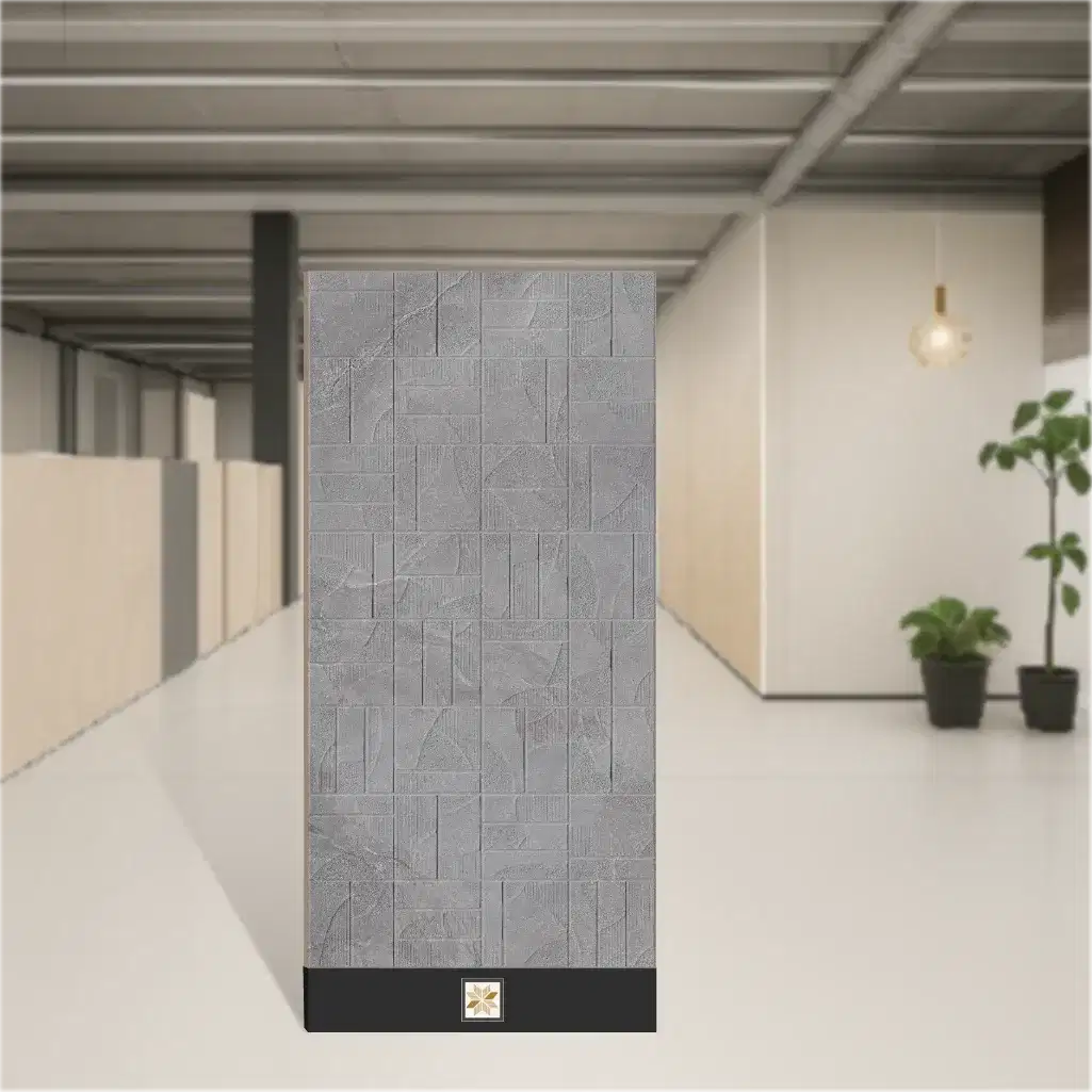 Vitrified Rossato Silver Decor 2 Geometric & Abstracts Matt Rectangular Tiles TL-822 (4x2 feet | 9 mm)-0