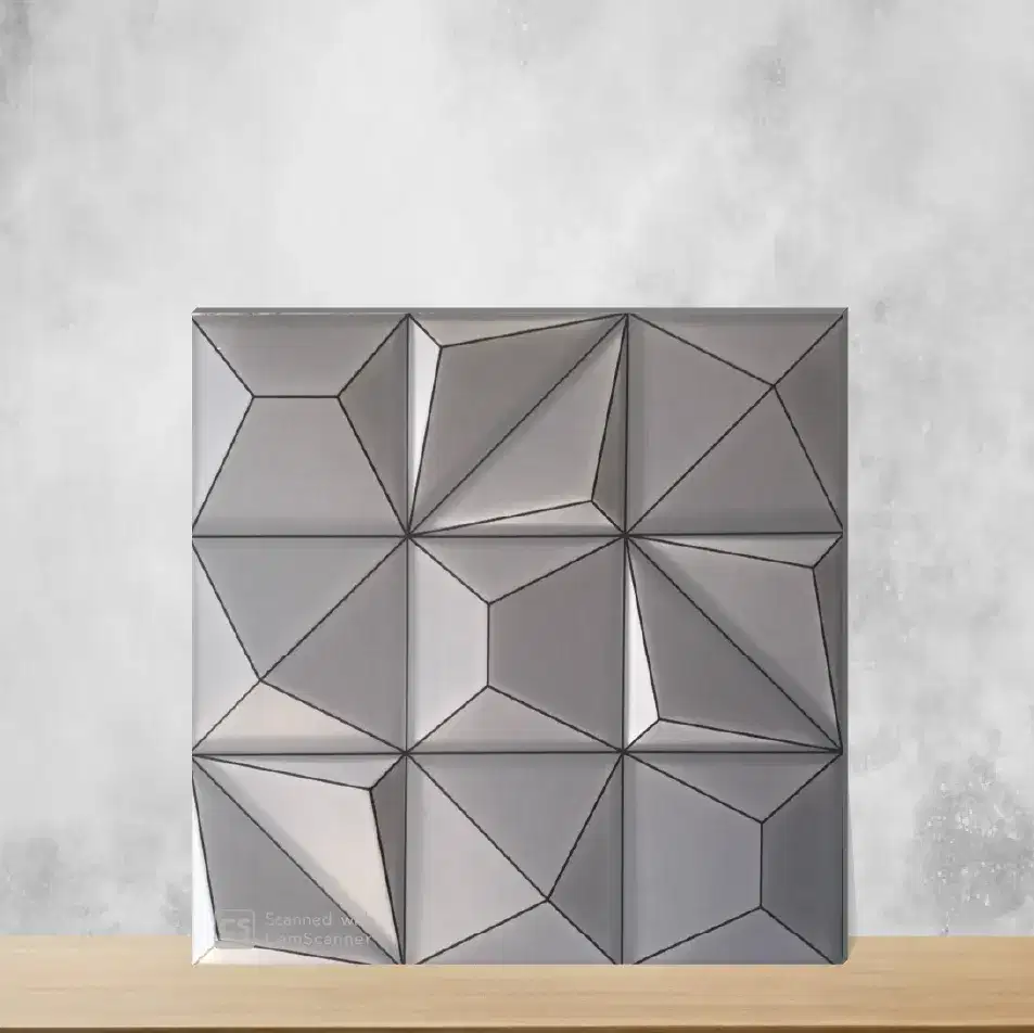 Dusk Grey Decor 3D Tiles Matt Square Tiles TL-8424-B (12x12 inch | 9 mm)-0