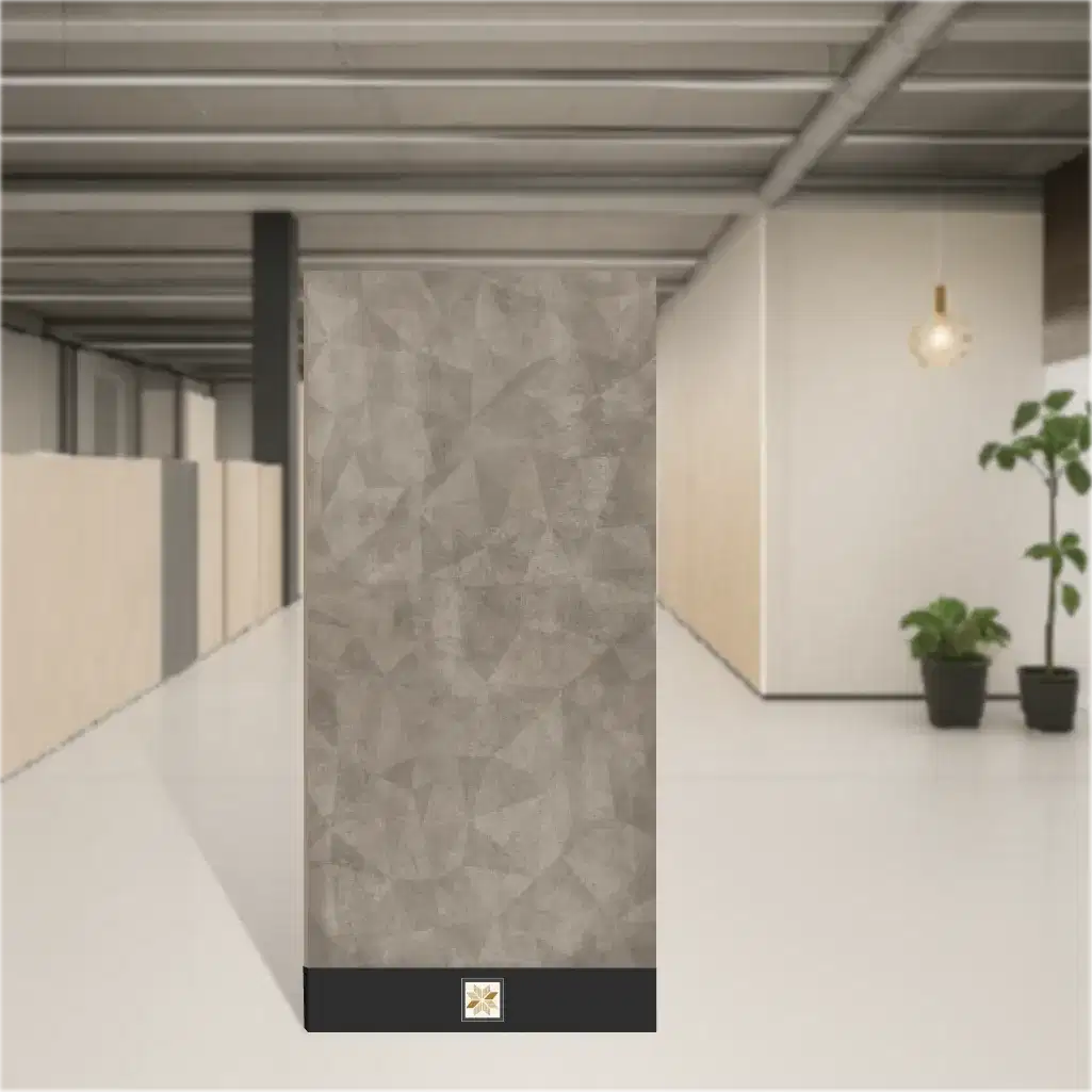 Vitrified Nickle Gold Decore Geometric & Abstracts Matt Rectangular Tiles TL-8450 (4x2 feet | 9 mm)-0