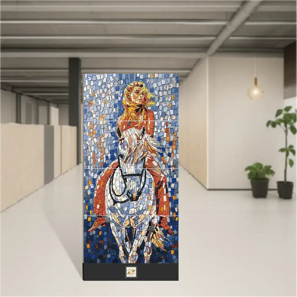 Vitrified Galloping Girl Glossy Rectangular Tiles TL-8492 (4x2 feet | 9 mm)-0