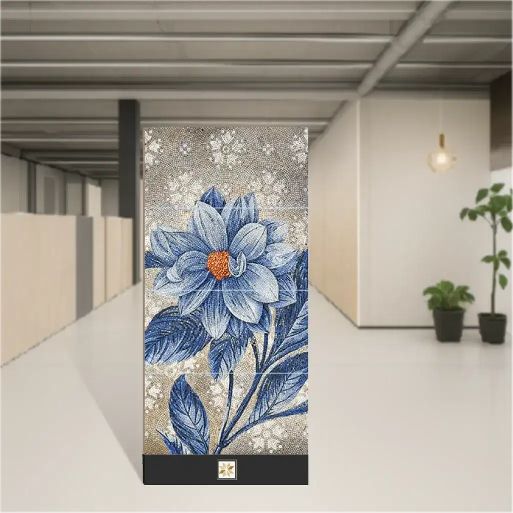 Vitrified Blue Lily Glossy Rectangular Tiles TL-8498 (4x2 feet | 9 mm)-0