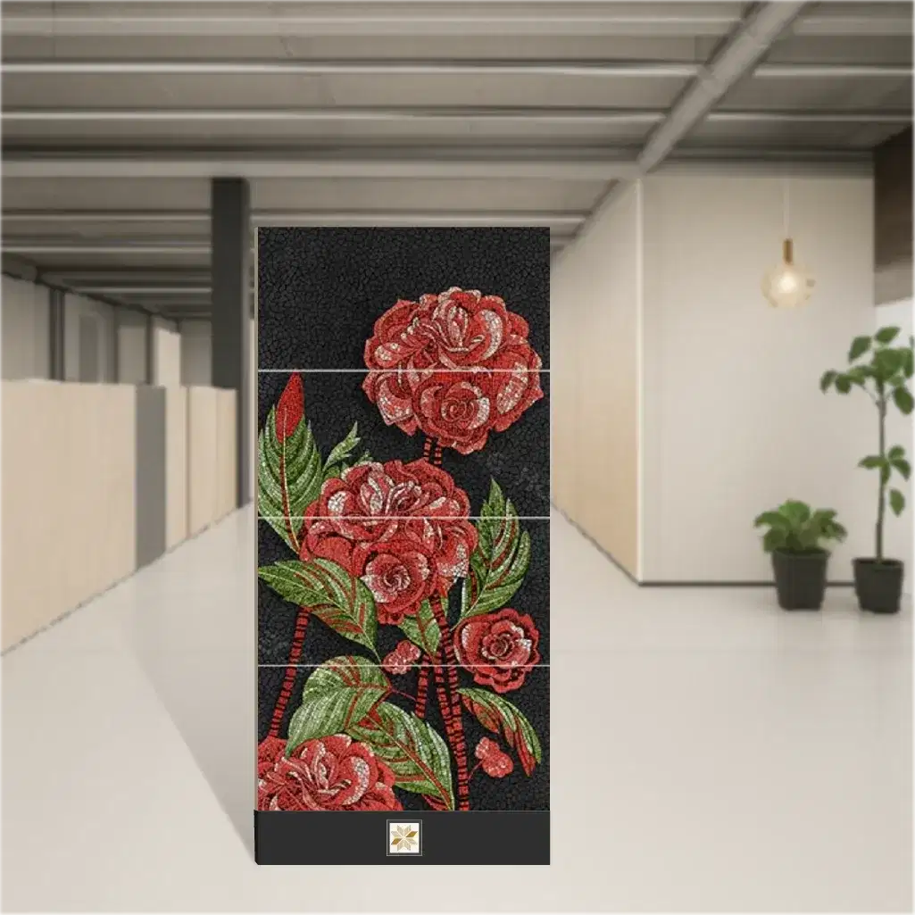 Vitrified Crimson Rose Glossy Rectangular Tiles TL-8501 (4x2 feet | 9 mm)-0