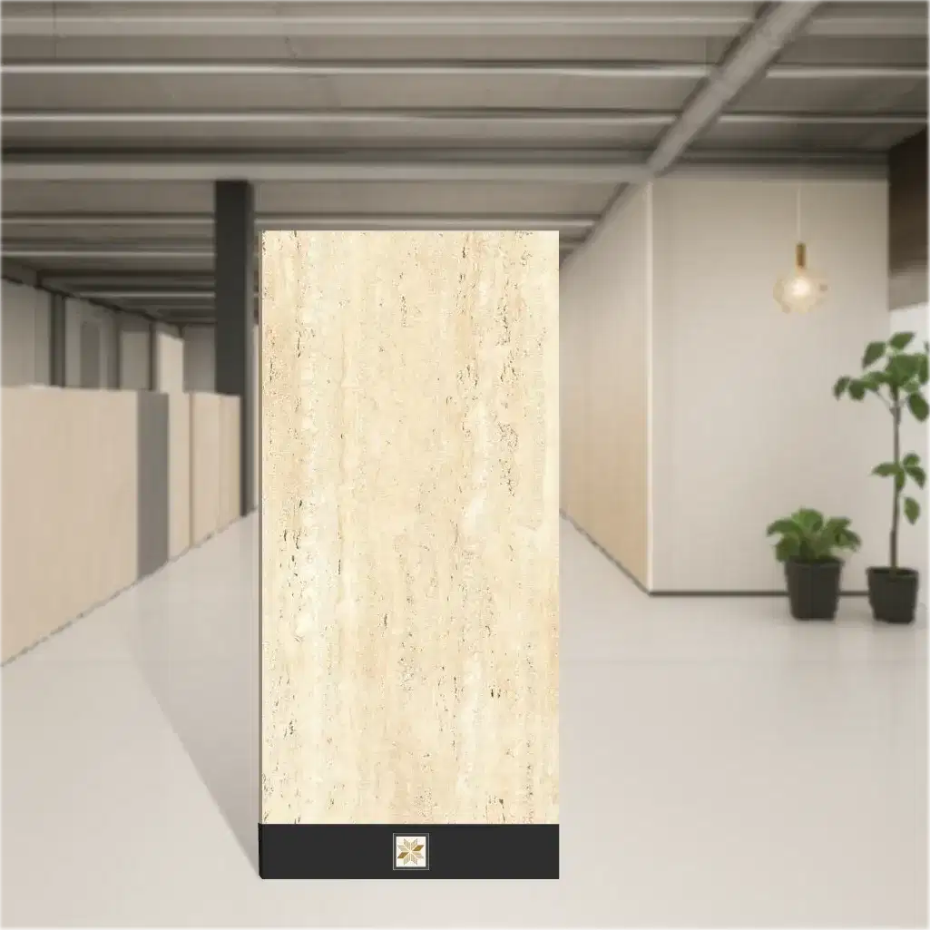 Travertino Ivory Endless Matching Rectangular Tiles TL-8663 (4x2 feet | 9.5 mm)-0