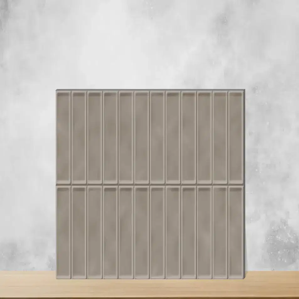 Ceramic Shadowline Beige Glossy Rectangular Tiles TL-9073-B (24x12 inch | 9 mm)-0