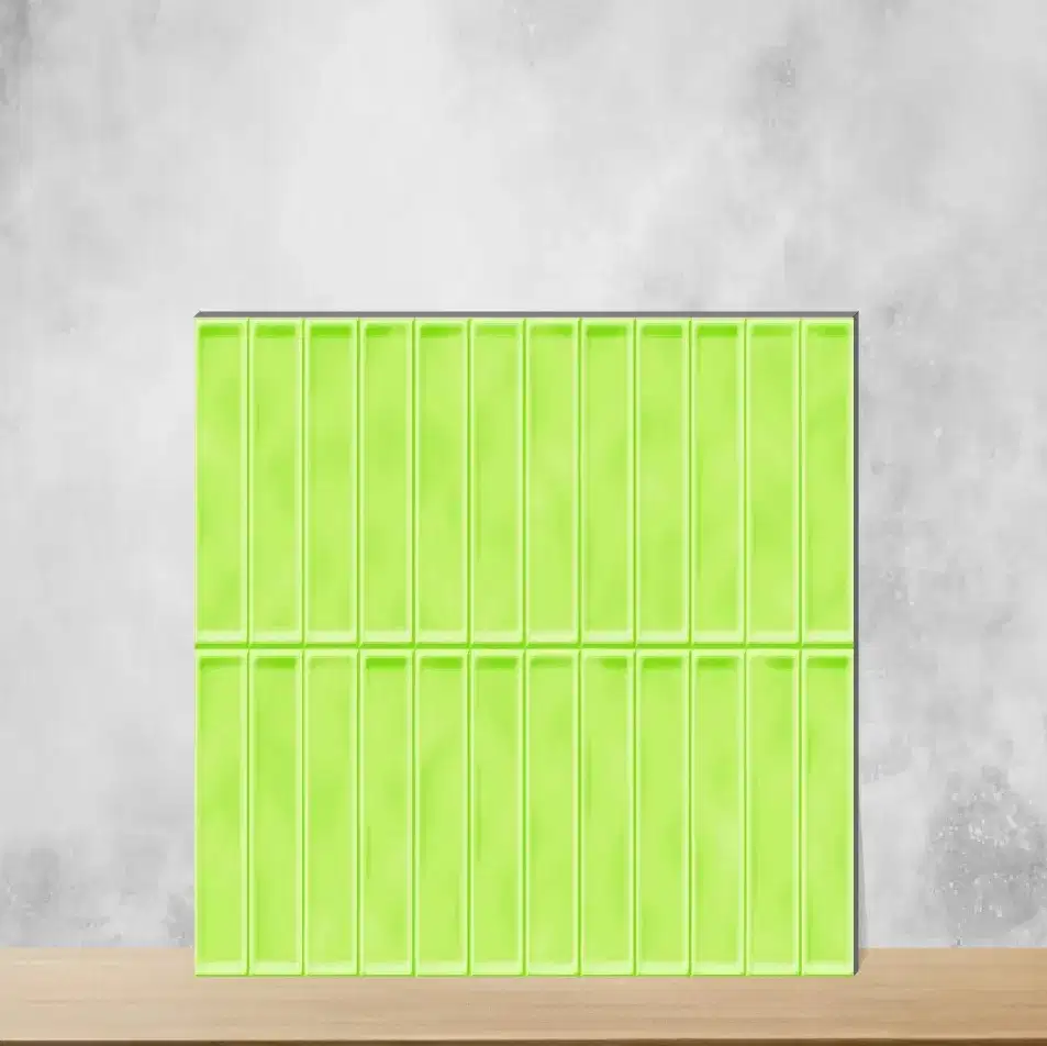 Ceramic Coolbloom Green Glossy Rectangular Tiles TL-9080-D (24x12 inch | 9 mm)-0