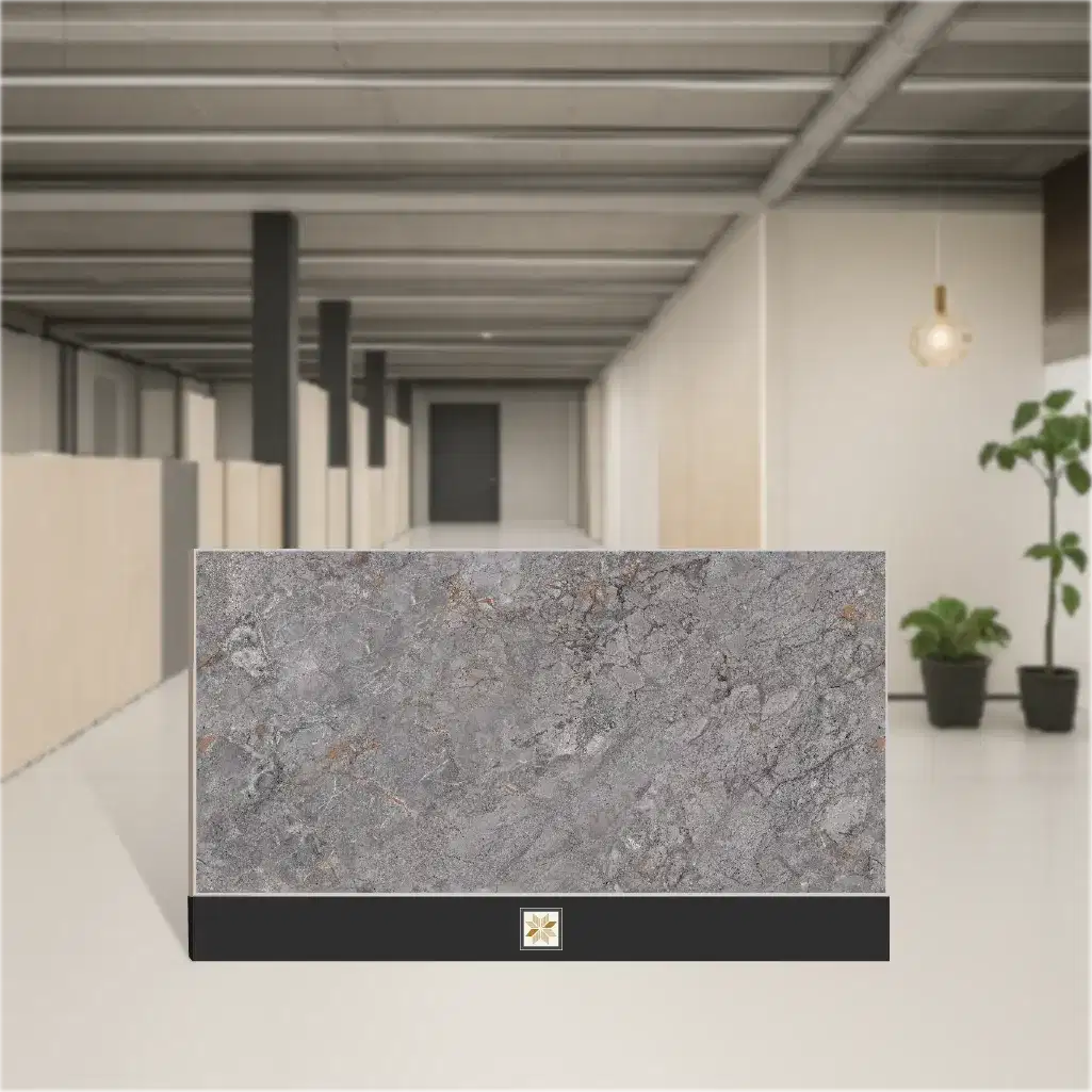 Vitrified Prisma Grey Marbles & Stones Matt Rectangular Tiles TL-9175-D (4x2 feet | 9 mm)-0