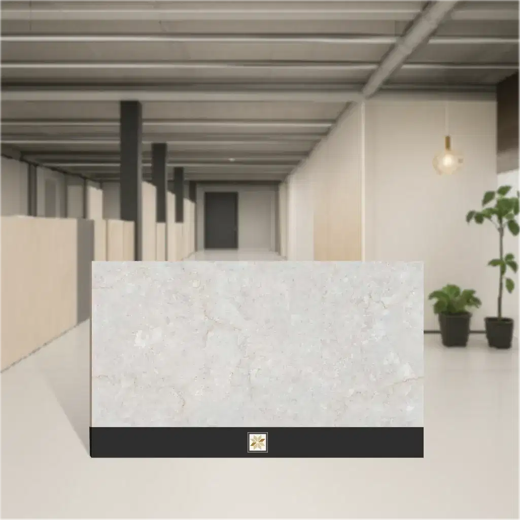 Vitrified Elite Marfil Bianco Glit Marbles & Stones Matt Rectangular Tiles TL-9550 (4x2 feet | 9 mm)-0