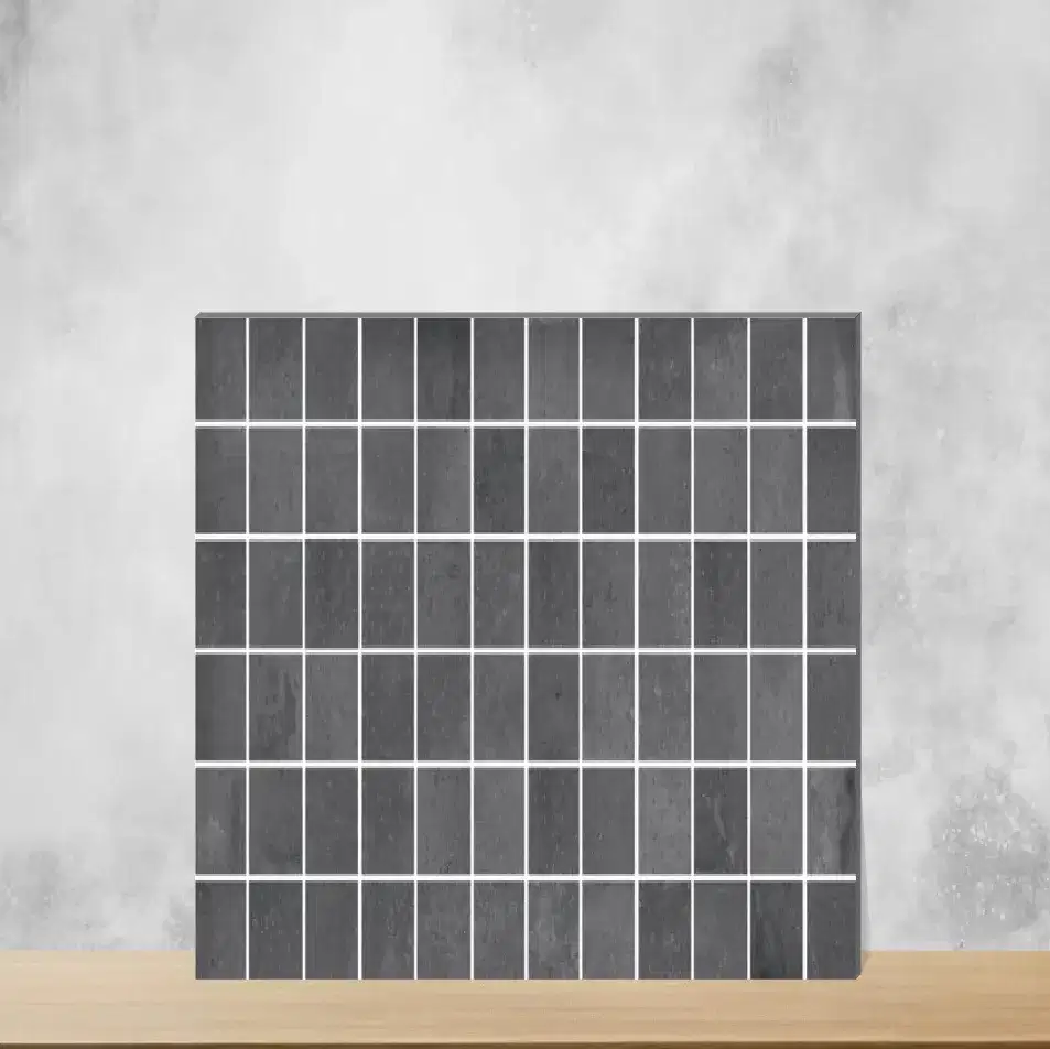 Ceramic C R Mood Chex DK Grey HL Highlighter Tiles Glossy Rectangular Tiles TL-5708-C (24x12 inch | 8 mm)-0