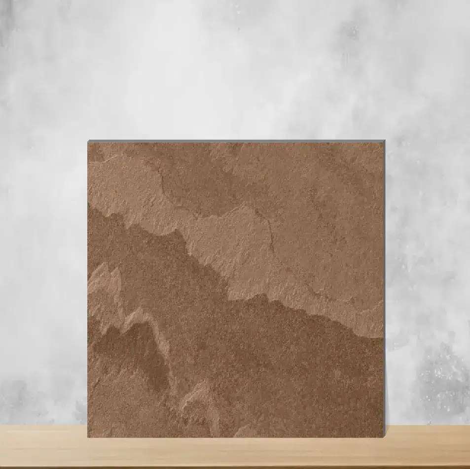 Vitrified Oxford Brown Marbles & Stones Matt Square Tiles TL-9956-D (2x2 feet | 12 mm)-0