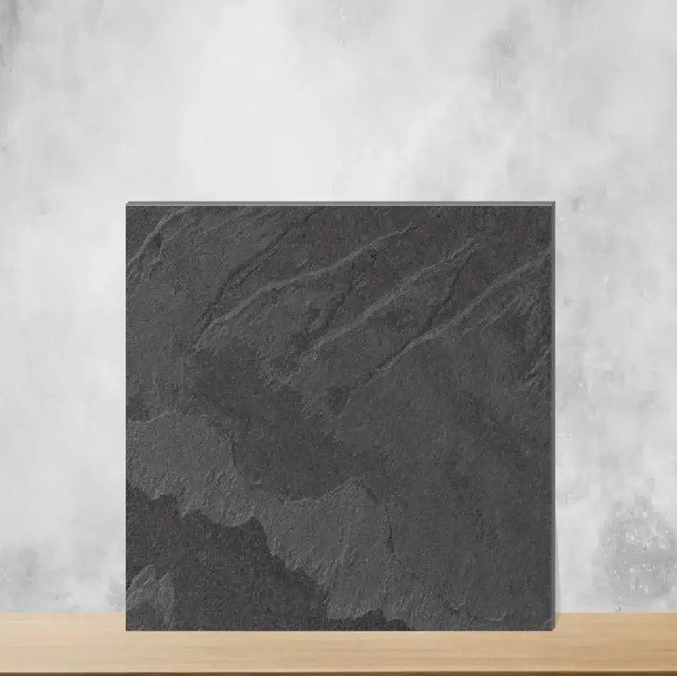 Vitrified Oxford Slate Marbles & Stones Matt Square Tiles TL-9956-C (2x2 feet | 12 mm)-0