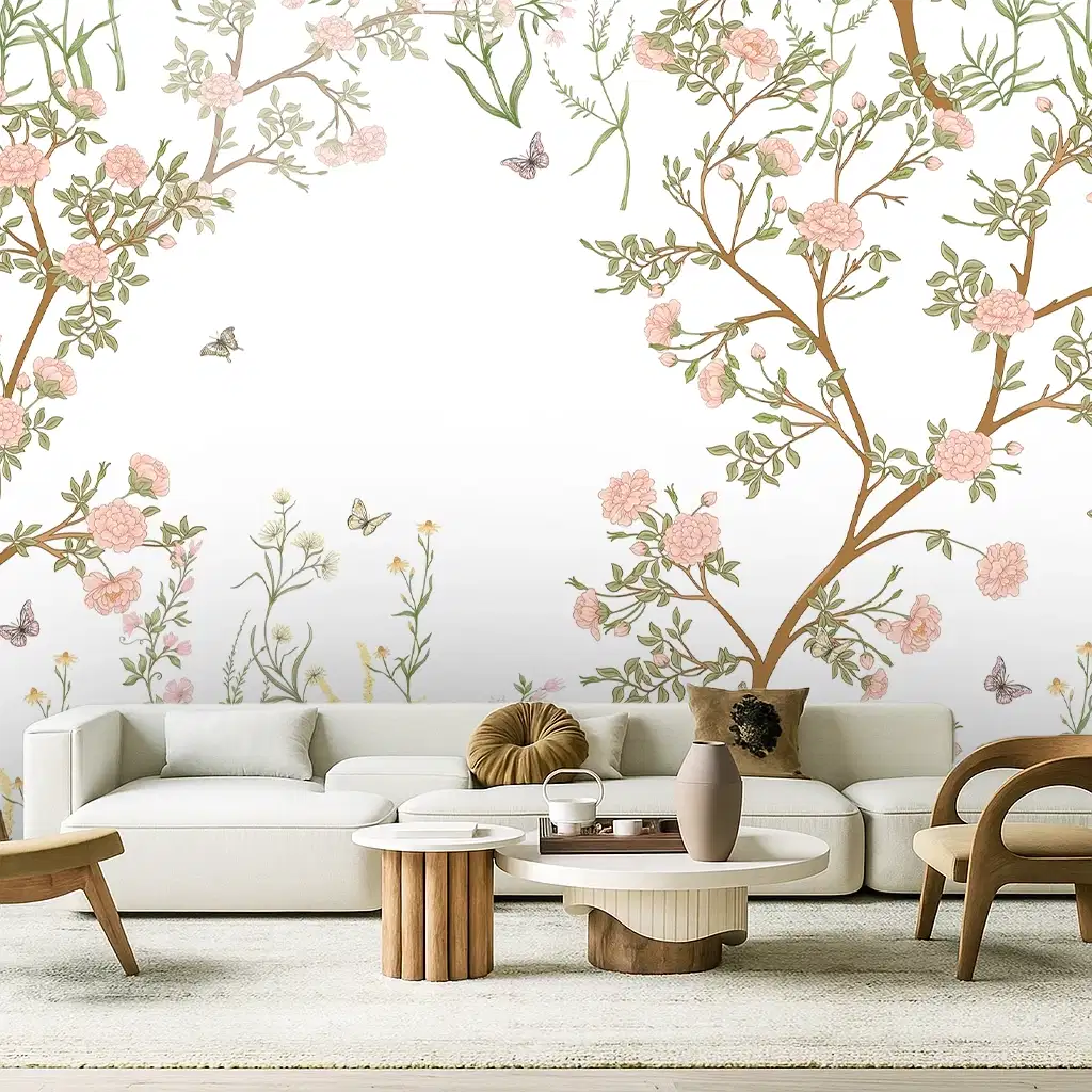 White Flower Canvas Amber Autumn Bouquet Wallpaper ( inches width) : WP-26421-B