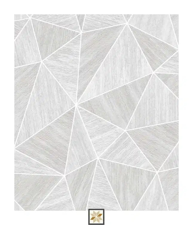 White Shapes PVC(Vinyl) Wallpaper (533.4 inches width) : WP-29196-D-0