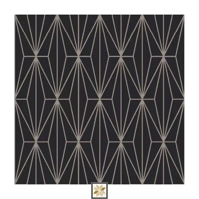 Black Pattern Wallpaper (533.4 inches width) : WP-35120-B-0
